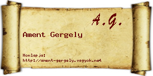 Ament Gergely névjegykártya